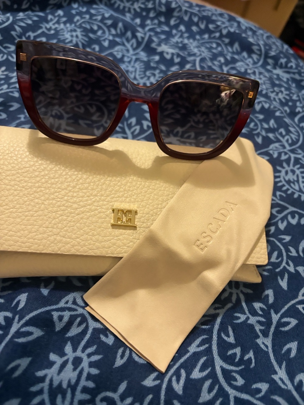Escada Translucent Brown Gradient Women's Sunglasses